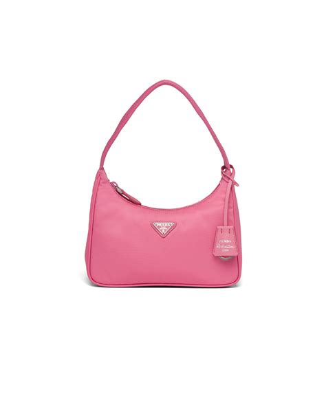 prada nylon clutch pink|prada nylon shoulder bag black.